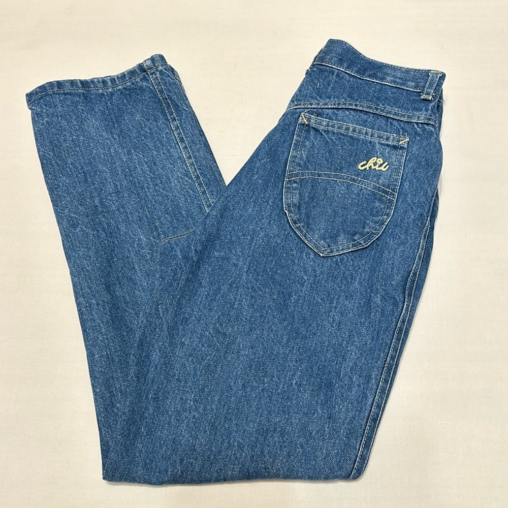 Chic High Rise Straight Leg Jeans 80s Vintage
